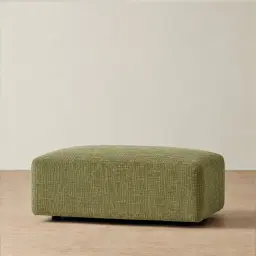 Riviera III Dusty Green Chenille Fabric Sofa - Rectangular Ottoman