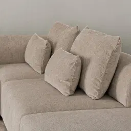 Riviera III Mushroom Chenille Fabric Sofa - Armless
