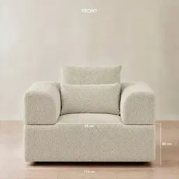 Riviera III Pearl Beige Fabric Occasional Chair