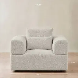 Riviera III Stone White Fabric Occasional Chair
