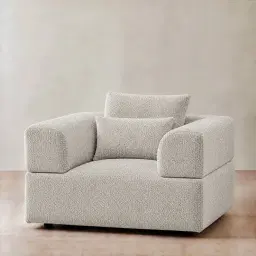Riviera III Stone White Fabric Occasional Chair