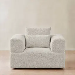 Riviera III Stone White Fabric Occasional Chair