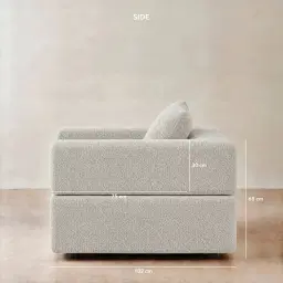 Riviera III Stone White Fabric Occasional Chair