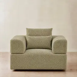 Riviera III Basil Green Boucle Occasional Chair