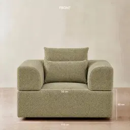 Riviera III Basil Green Boucle Occasional Chair