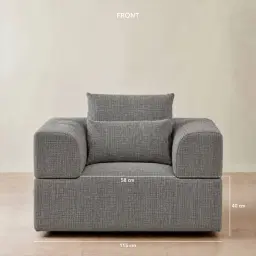 Riviera III Shadow Grey Chenille Fabric Occasional Chair