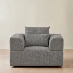 Riviera III Shadow Grey Chenille Fabric Occasional Chair