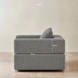 Riviera III Shadow Grey Chenille Fabric Occasional Chair
