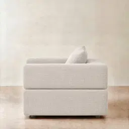 Riviera III Chalk White Chenille Fabric Occasional Chair