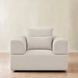Riviera III Chalk White Chenille Fabric Occasional Chair