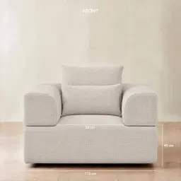 Riviera III Chalk White Chenille Fabric Occasional Chair