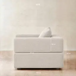 Riviera III Chalk White Chenille Fabric Occasional Chair
