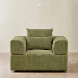 Riviera III Dusty Green Chenille Fabric Occasional Chair