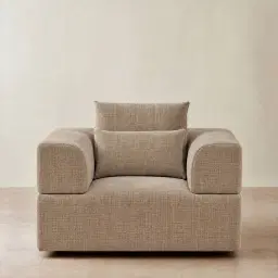 Riviera III Mushroom Chenille Fabric Occasional Chair
