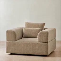 Riviera III Mushroom Chenille Fabric Occasional Chair