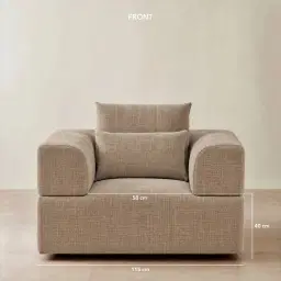 Riviera III Mushroom Chenille Fabric Occasional Chair
