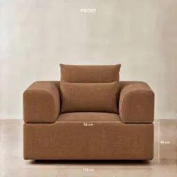 Riviera III Chestnut Brown Chenille Fabric Occasional Chair