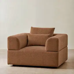 Riviera III Chestnut Brown Chenille Fabric Occasional Chair