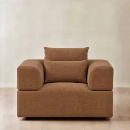 Riviera III Chestnut Brown Chenille Fabric Occasional Chair