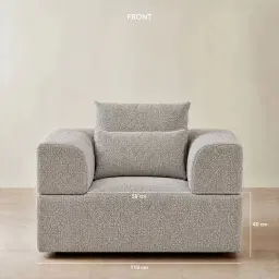 Riviera III Silk Grey Fabric Occasional Chair
