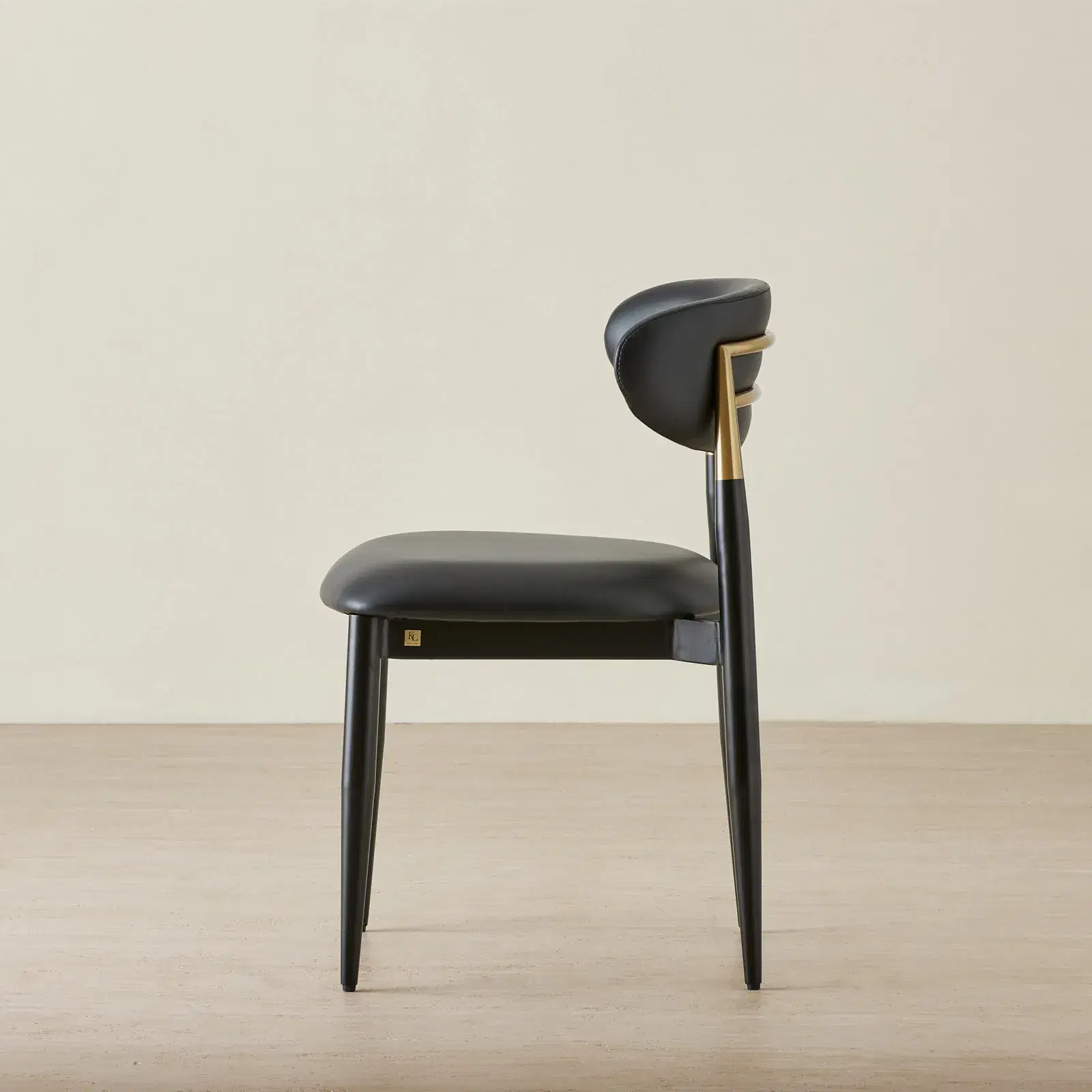 129501 Amali Black Vegan Leather Dining Chair | Koala Living