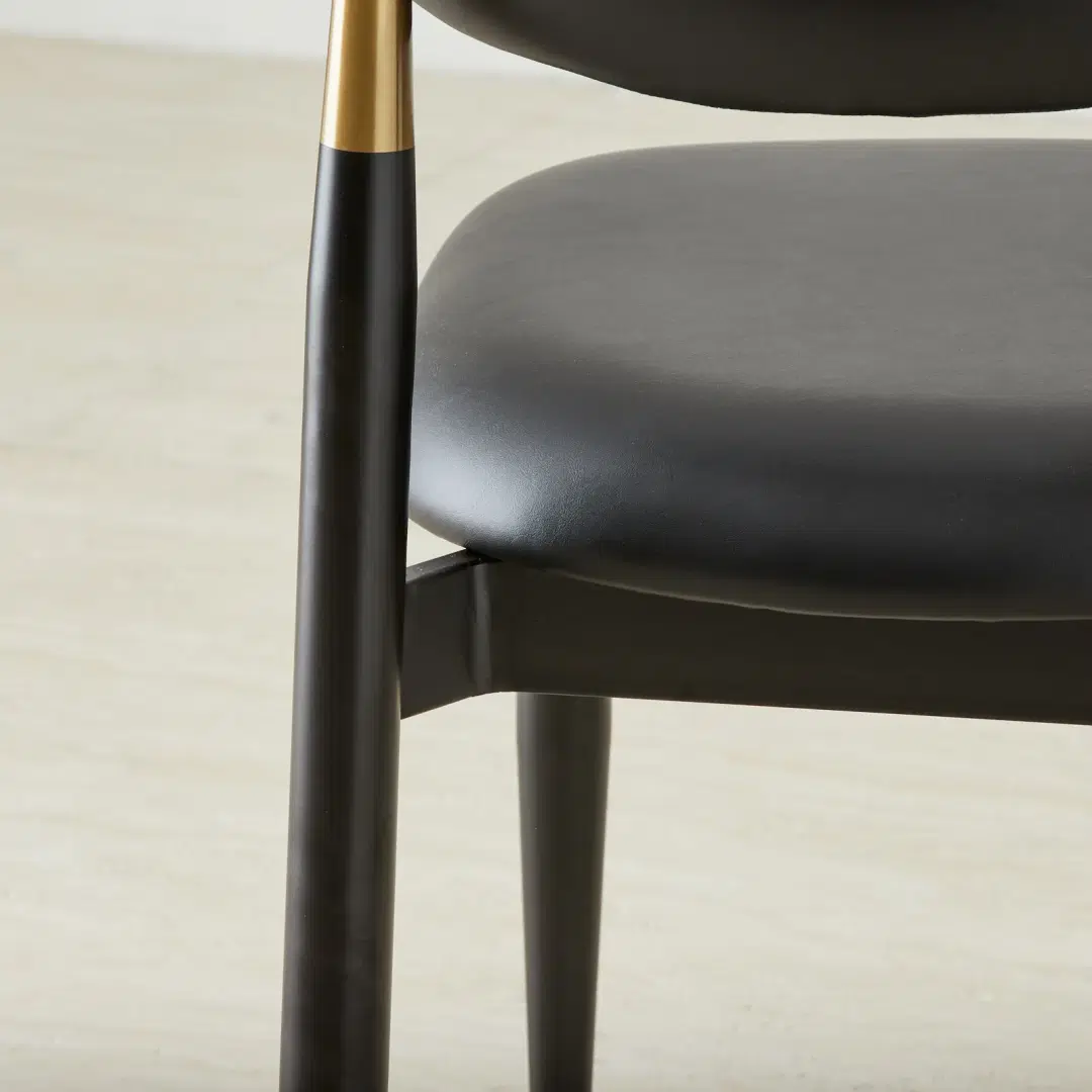 129501 Amali Black Vegan Leather Dining Chair | Koala Living