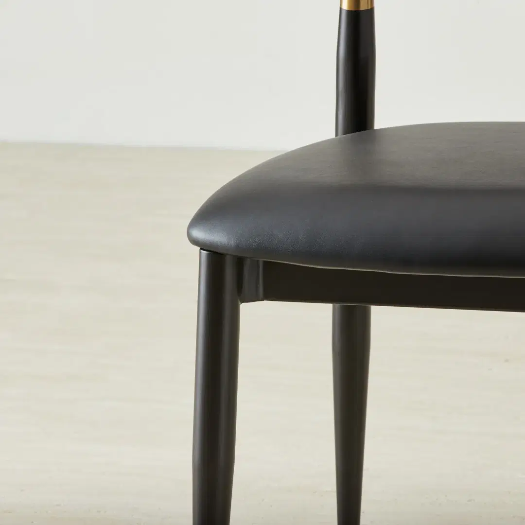 129501 Amali Black Vegan Leather Dining Chair | Koala Living