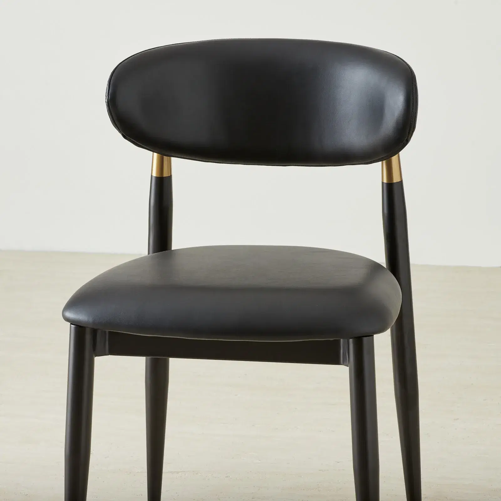 129501 Amali Black Vegan Leather Dining Chair | Koala Living