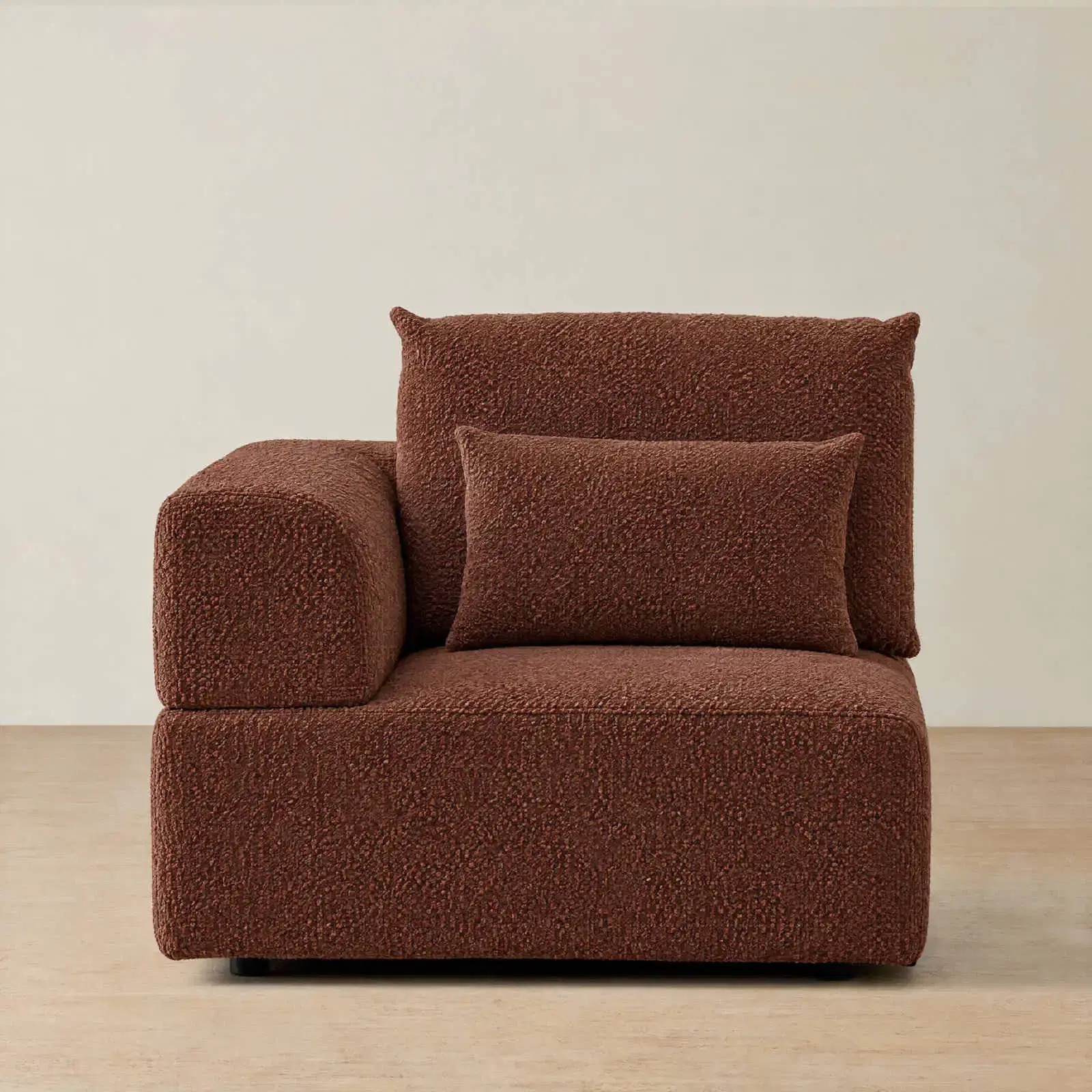 Riviera III Pecan Boucle Sofa - Left Seat | Koala Living