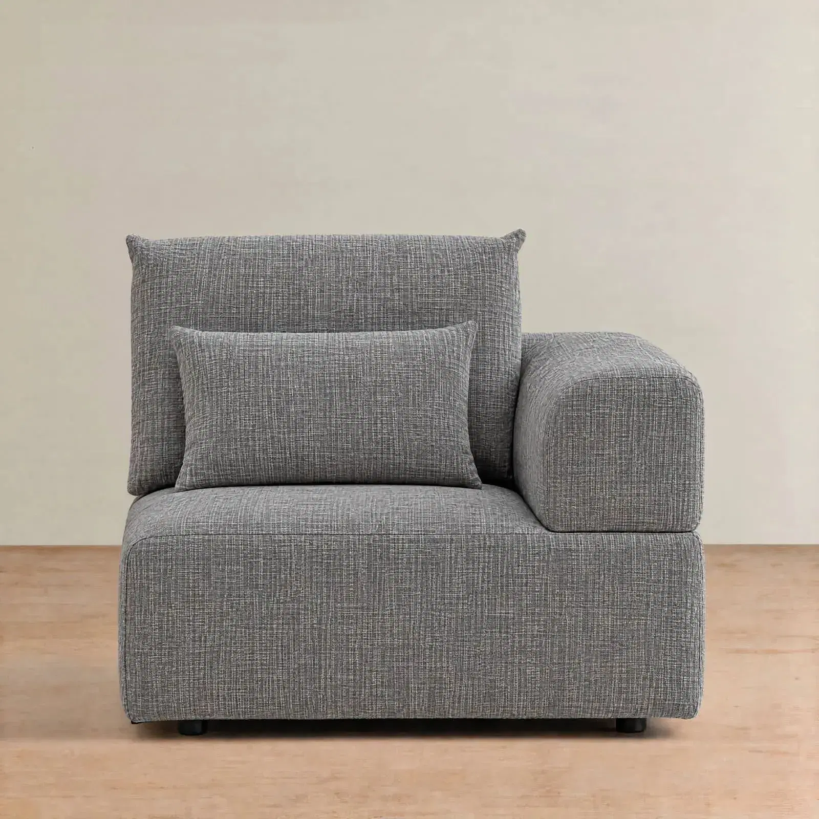 Riviera III Shadow Grey Chenille Fabric Sofa - Right Seat | Koala Living
